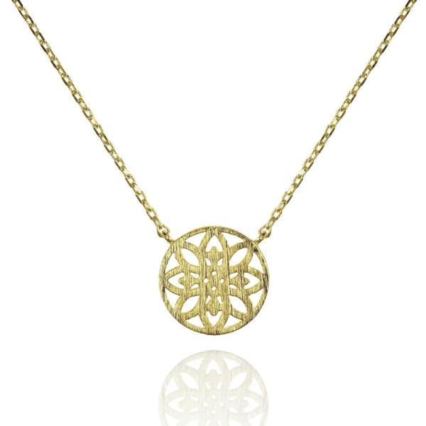 Gold Mandala Disc Pendant Necklace - namana.london