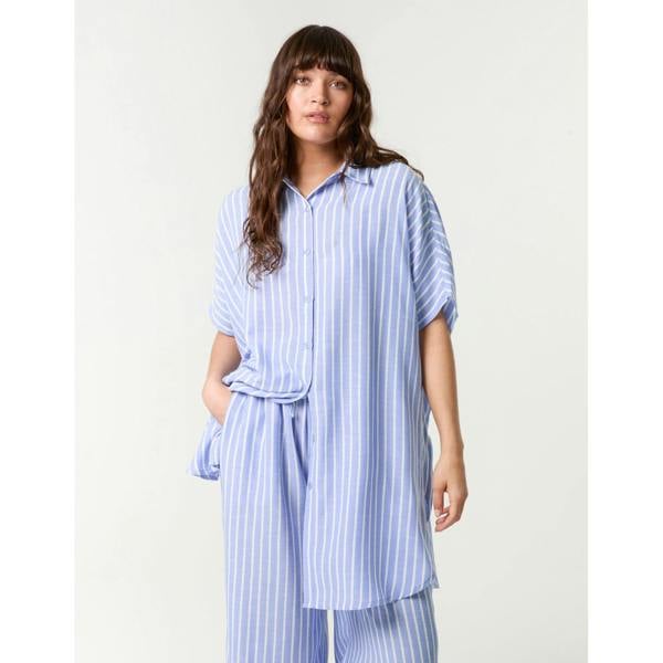 Blue Vanilla Oversized Pinstripe Shirt