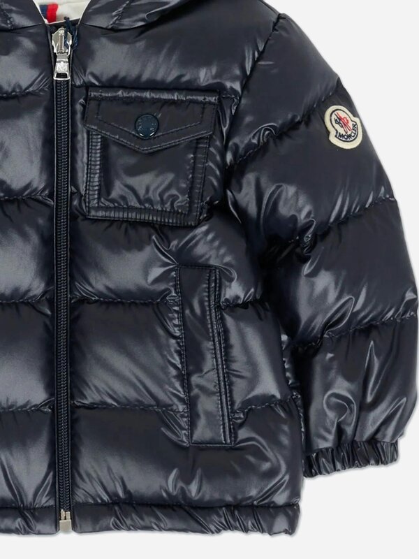 Moncler Enfant Baby Boys Down Padded Mesles Jacket in Navy