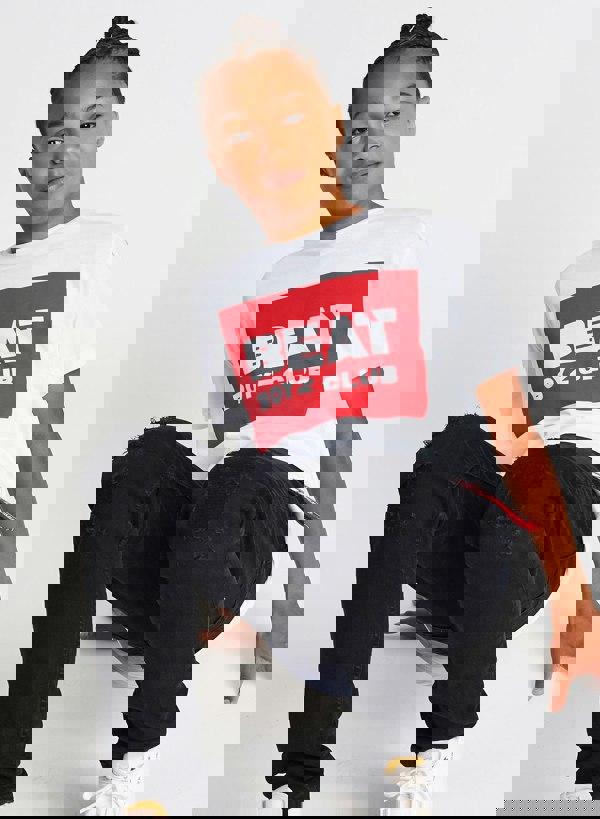 Beat Boyz Club Boys Streetwear Kingpin White Graphic T Shirt