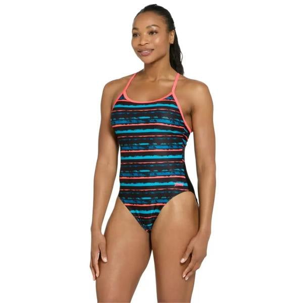 Zoggs Wake Sprintback Swimsuit - Black/Multi