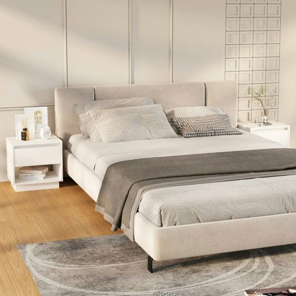 Berkfield Bedside Cabinets 2 pcs White 45x34x44 cm Engineered Wood