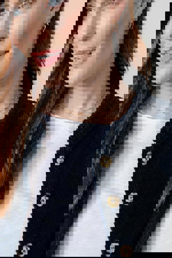 Lily & Me Rene Stretch Jumbo Cord Jacket Navy