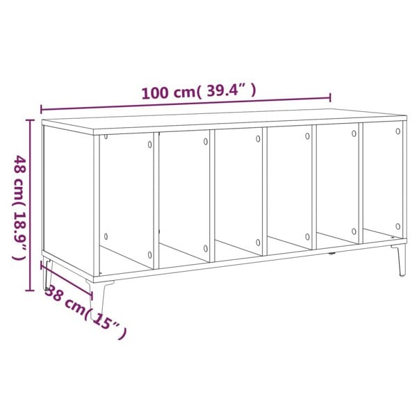 Berkfield Record Cabinet Sonoma Oak 100x38x48 cm Engineered Wood