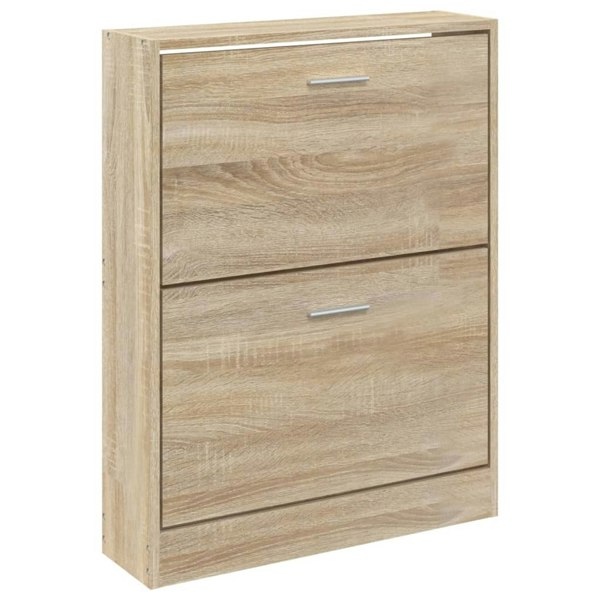 Berkfield Shoe Cabinet Oak 59x17x81 cm Engineered Wood