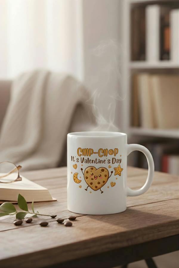 Dyzi It’s Valentine’s Day Chip-Chop Printed Mug Valentine’s Day Gift