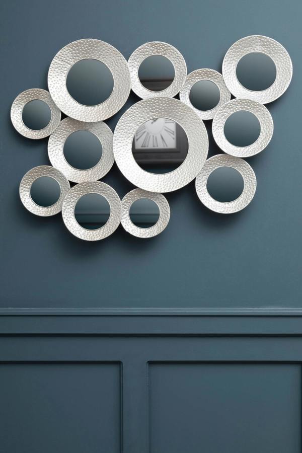 Interiors by Premier Marcia Hammered Silver Wall Mirror