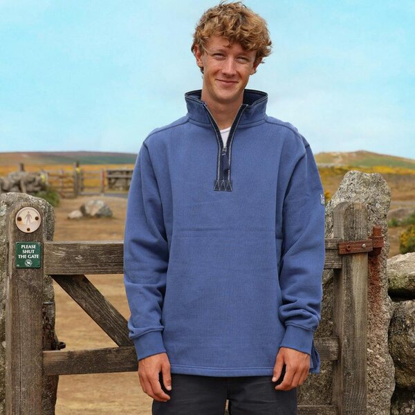 Lazy Jacks LJ40 - Quarter Zip Sweatshirt - Denim