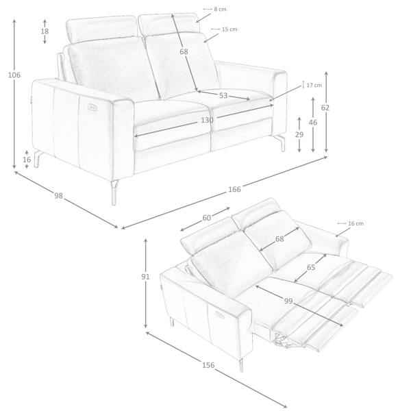 Angel Cerdá Chocolate Brown Leather Recliner Sofa 6368/6366