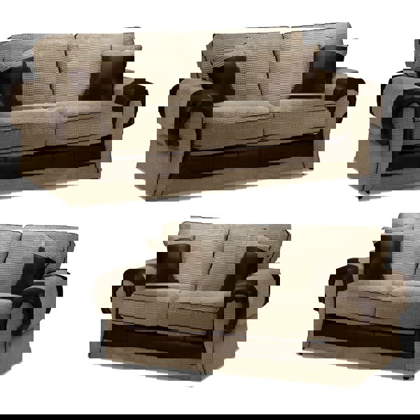 Furnishings For Less Portland Mixed Fabric Sofa Suite