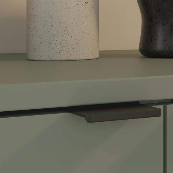 Furniture To Go Ganymede Wide TV Unit with Open Shelving, 2 Drawers & 2 Doors in Sage Green