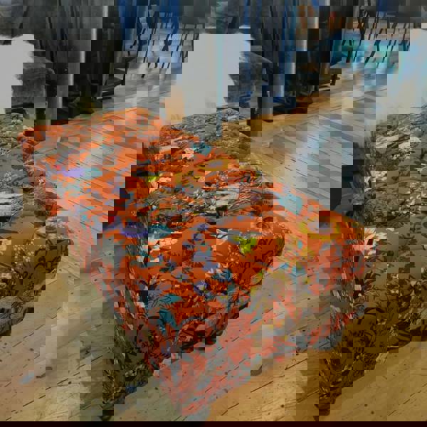 Rectangle handmade buttoned lounge bench UK
