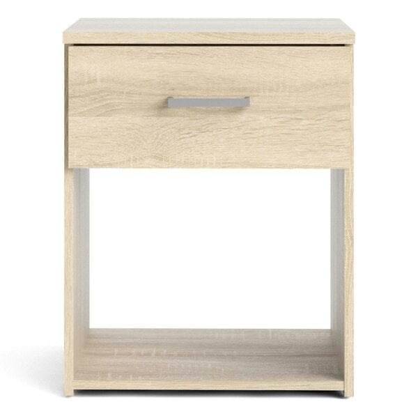 Wyld Haus Berlin Oak Effect 1 Drawer Open Shelf Bedside Table