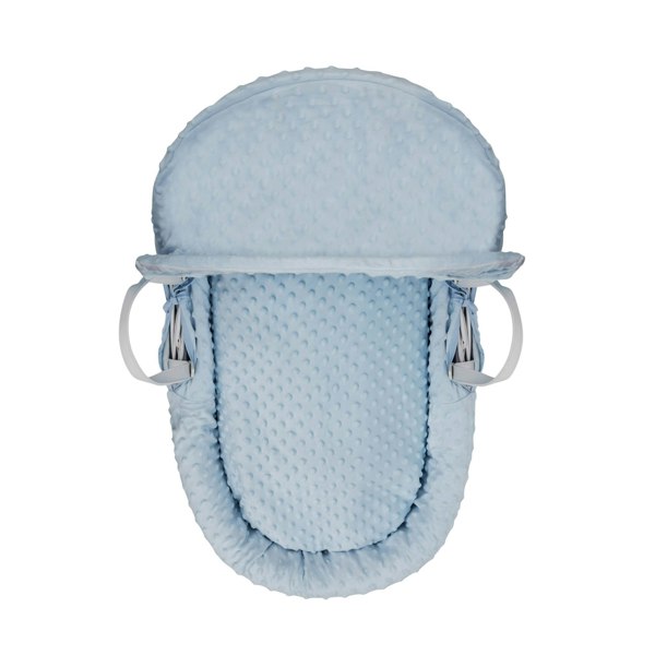 Kinder Valley Blue Dimple White Wicker Moses Basket