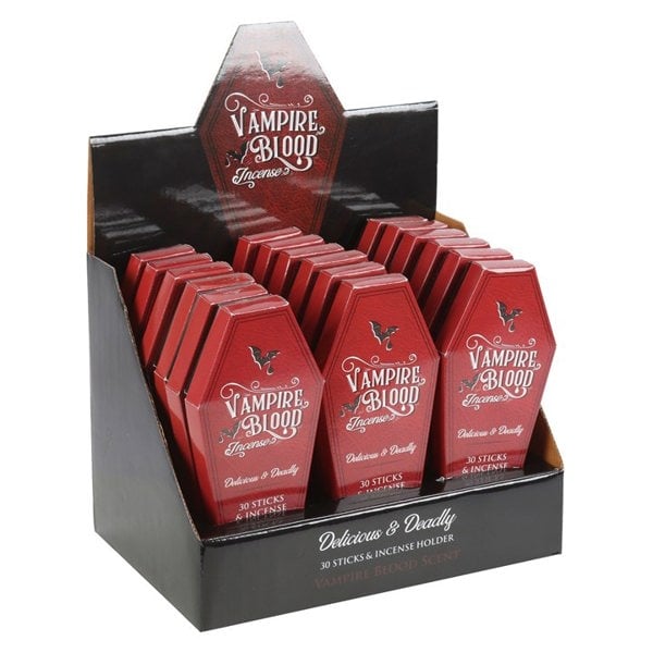 Serano Set of 18 Vampire Blood Incense Stick Packs with Coffin Holder