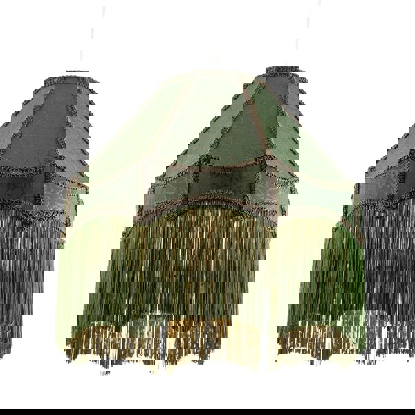 Classic Forest Green Floral Jacquard Victorian Empire Pendant Shade Image 1