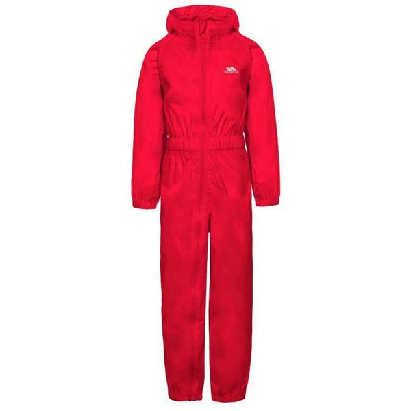 Trespass Childrens/Kids Button Rain Suit - Red - 