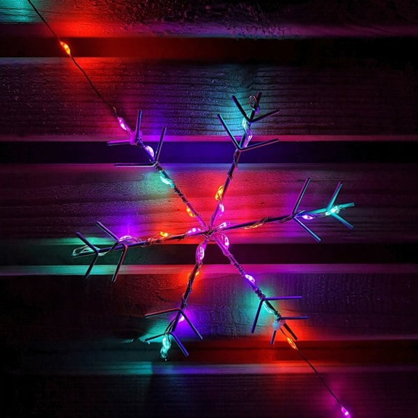 Samuel Alexander 2.6m Set of 10 Snowflake Curtain Lights 258 Rainbow LEDs MicroBrights String Lights