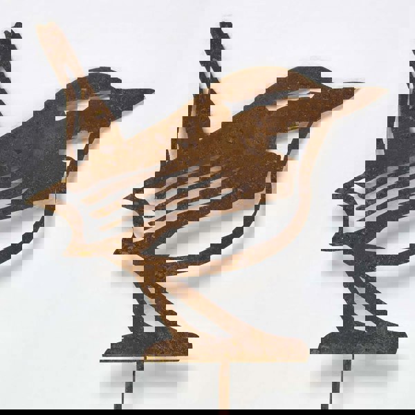 HOMESCAPES Steel Eurasian Wren Garden Stake Decorations, Set of 2