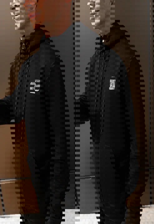 Valere Milano Luxe Clean Zip Hoodie - Black