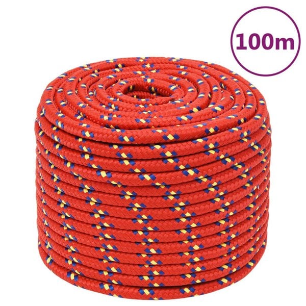 Berkfield Boat Rope Red 14 mm 100 m Polypropylene