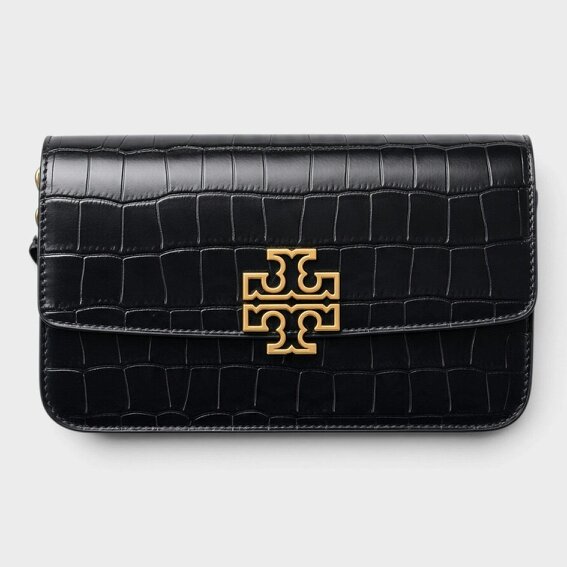 Tory Burch Britten Chain Wallet Wristlet Bag Black