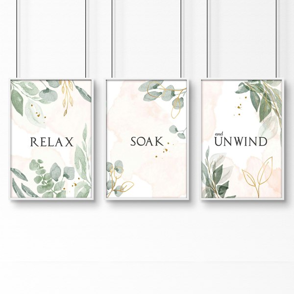 Bathroom decorative accessories uk | Set of 3 art prints