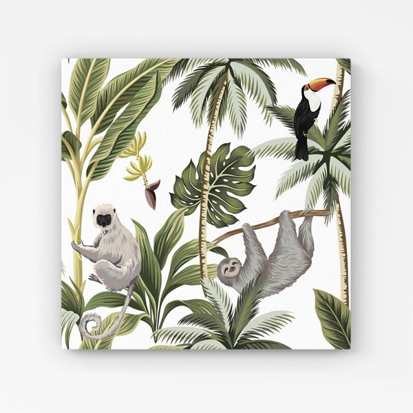 Warren Reed Tropical Sloths Canvas