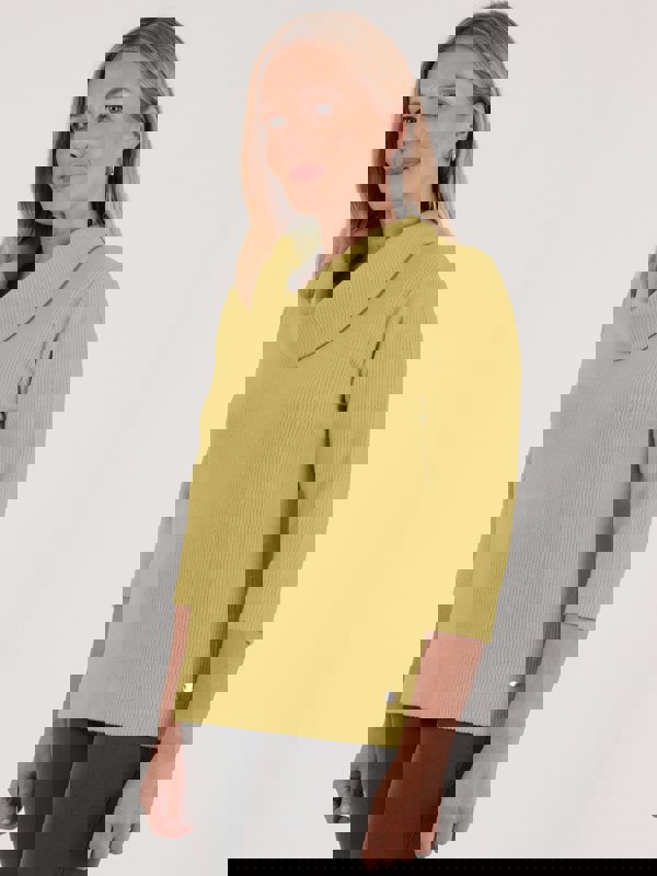 PennyPlain Ribbed Cowl Top - Pear