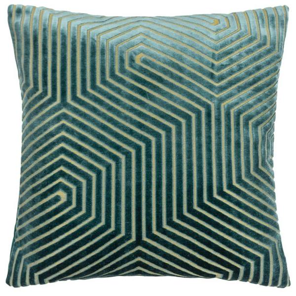 Paoletti Evoke Cut Cushion Cover - Teal - 