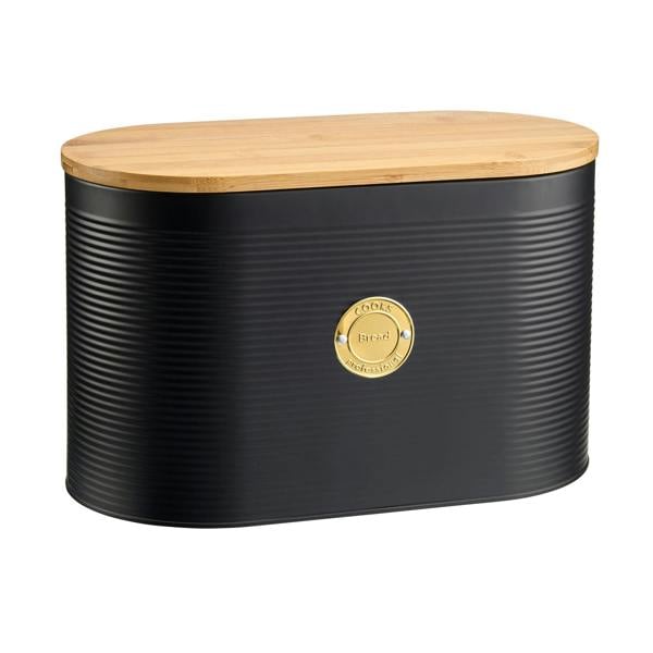 Cooks Professional 5 Piece Kitchen Storage Set with Bamboo Lids | Black / Gold
