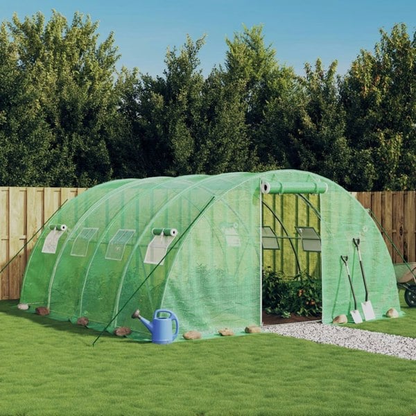 Berkfield Greenhouse with Steel Frame Green 16 m�__ 4x4x2 m