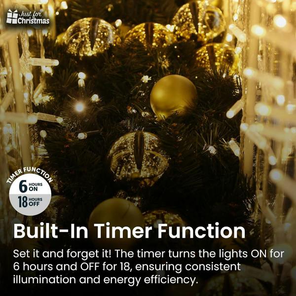 Just for Christmas String Lights Warm White LED Fairy Lights with Remote Controller 8 Modes, Timer, Battery Operated Indoor & Outdoor Xmas Lights