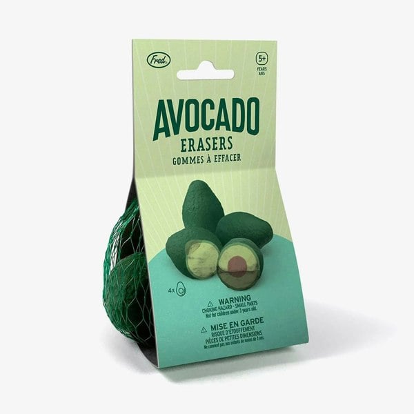 T. H. Baker Fred 4 Piece Avocado Erasers Novelty Gift 5280878