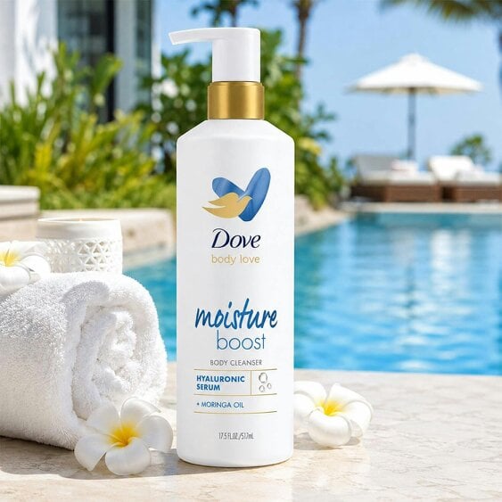Dove Body Love Moisture Boost Body Cleanser with Hyaluronic Acid, 517ml, 3pk