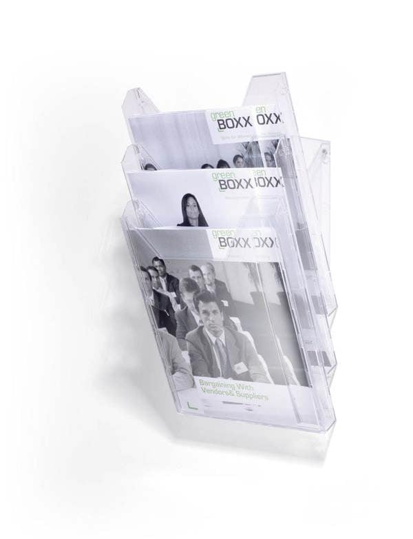 Durable COMBIBOXX 3 Literature Tray | Stand & Wall Mount | A4 Portrait | Clear