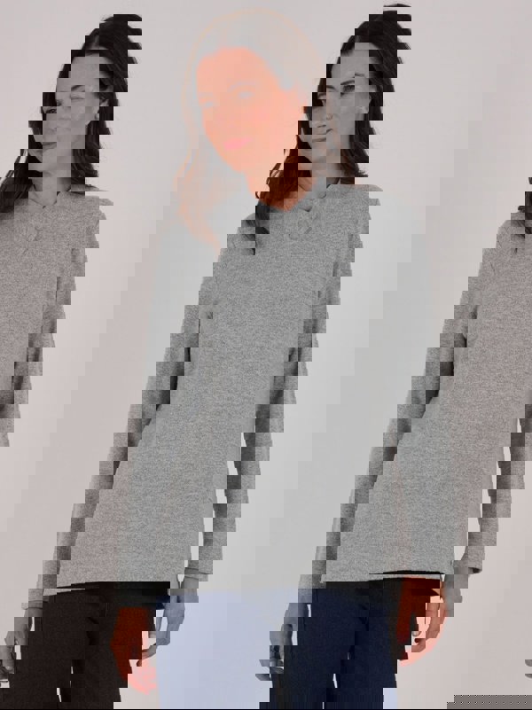 TIGI-Wear Button Wrap Collar Top