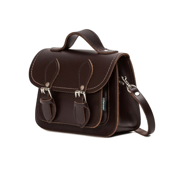 Zatchels Handmade Leather Micro Satchel - Dark Brown