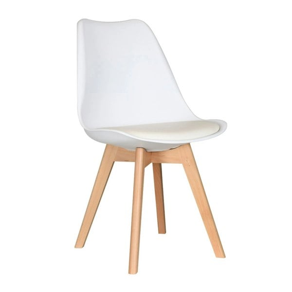 Life Interiors Single Scandinavian Dining Chair with Leather Cushions Solid Wood Legs