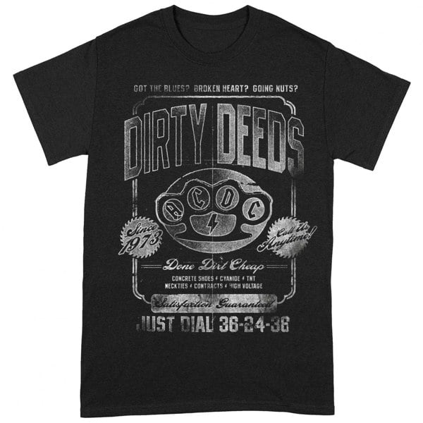 AC/DC Unisex Adult Dirty Deeds Done Cheap Just Dial T-Shirt - Black/Grey