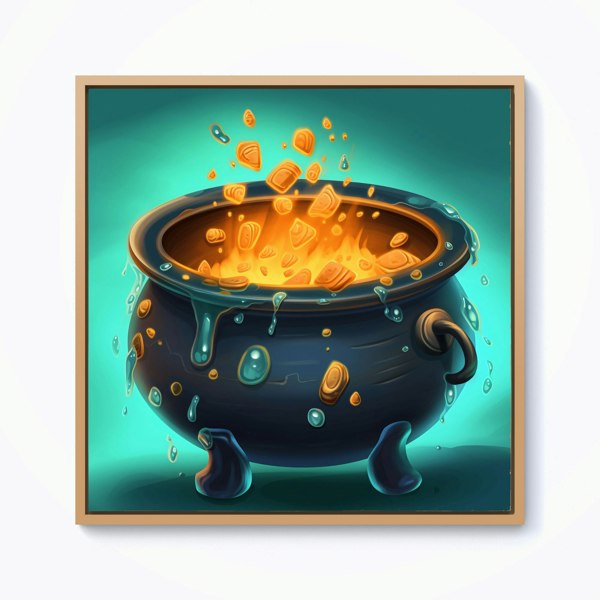 Warren Reed Bubbling Cauldron Splash Art Framed Canvas