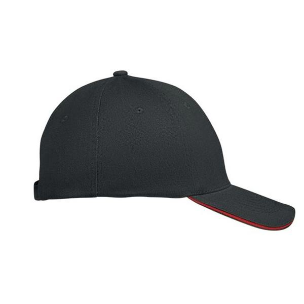 MidOcean Buffalo 6 Panel Baseball Cap - Black/Red - 