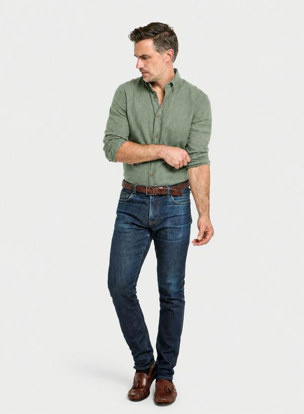 The Oxford Shirt Company Button Down Flannel Shirt - Green