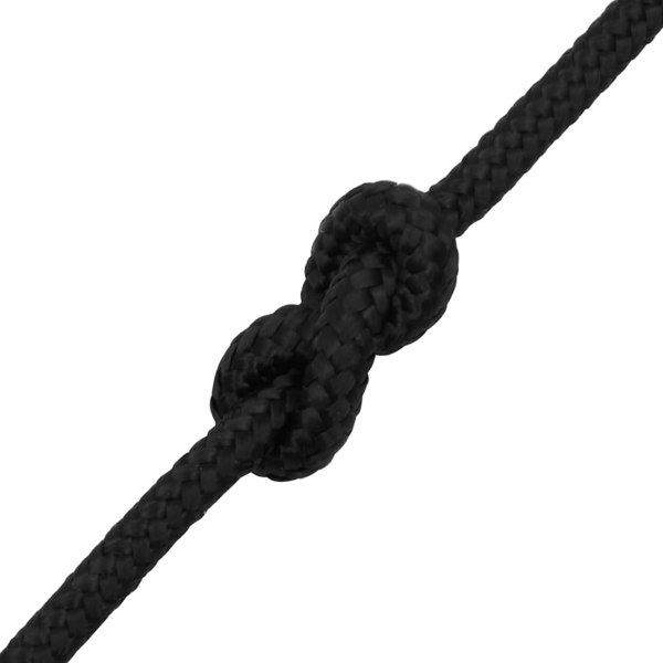 Berkfield Boat Rope Full Black 10 mm 50 m Polypropylene