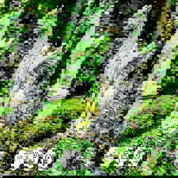 Large Pair Of Winged Stone Griffin Ornaments Gargoyle Gryphon Style with Plinths