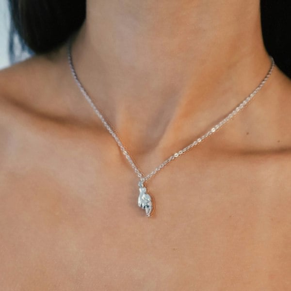 Luna Charles Billie Fingers Crossed Necklace - 925 Sterling Silver