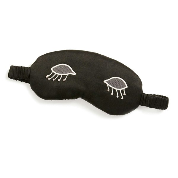 Morgan Lane Lacey Lids Silk Sleeping Mask Noir Black