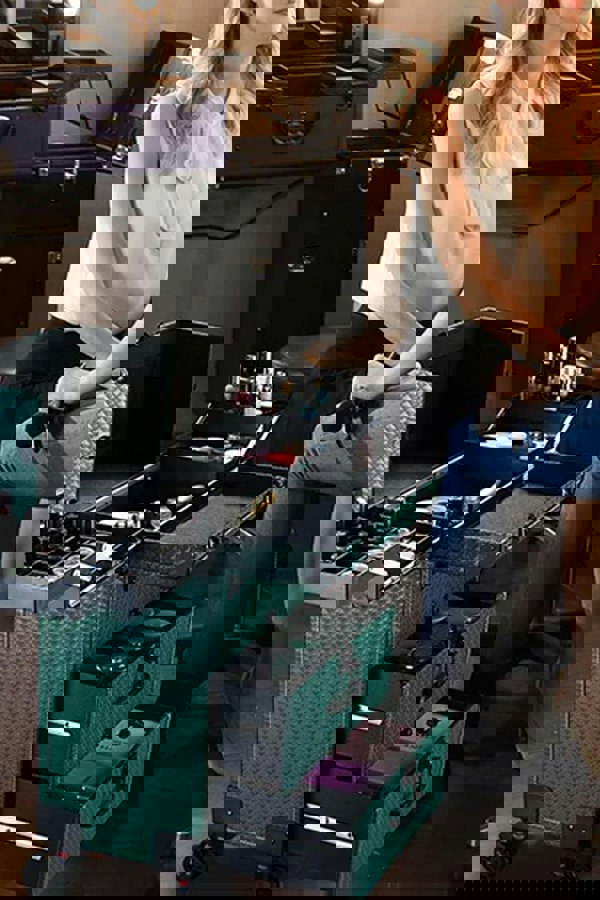 Living and Home 3 in 1 Professional Rolling Cosmetic Train Case Trolley Case Beauty Storage Box Luggage Storage Organizer