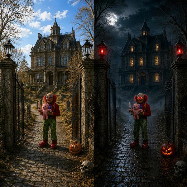 Samuel Alexander 4ft Tall Lunging Animated Clown Halloween Animatronic Decoration