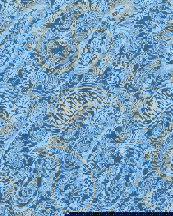 Lambretta Mens Classic Paisley Print Mod Retro Ska Casual Polo